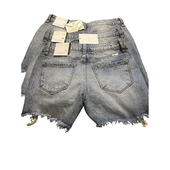 Kancan Women's Distressed Denim Cut-Off Shorts Blue Size S rainbow - Picture 7 of 12